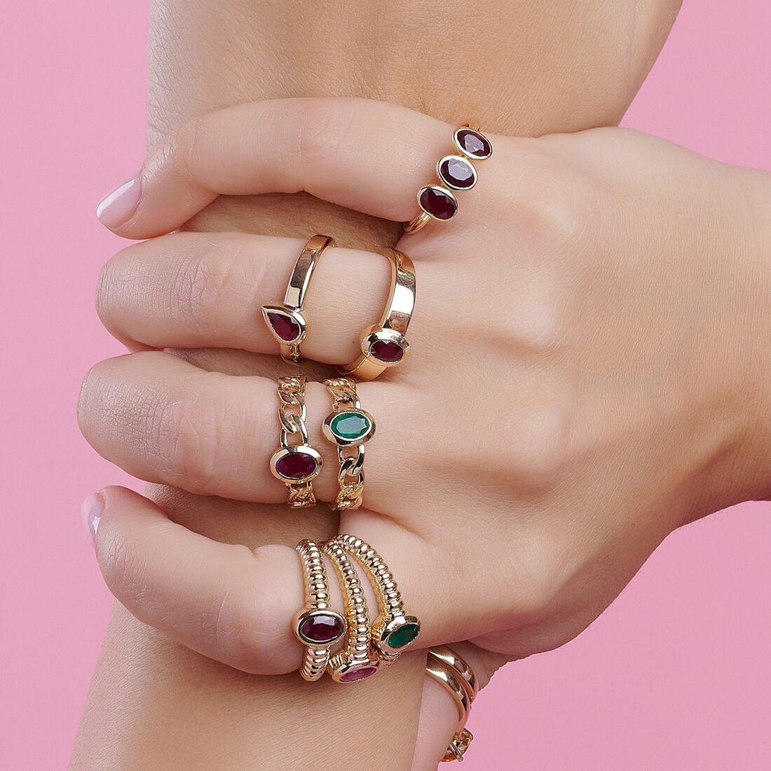 ⁦Burgundy Bliss Ring⁩ - الصورة ⁦3⁩