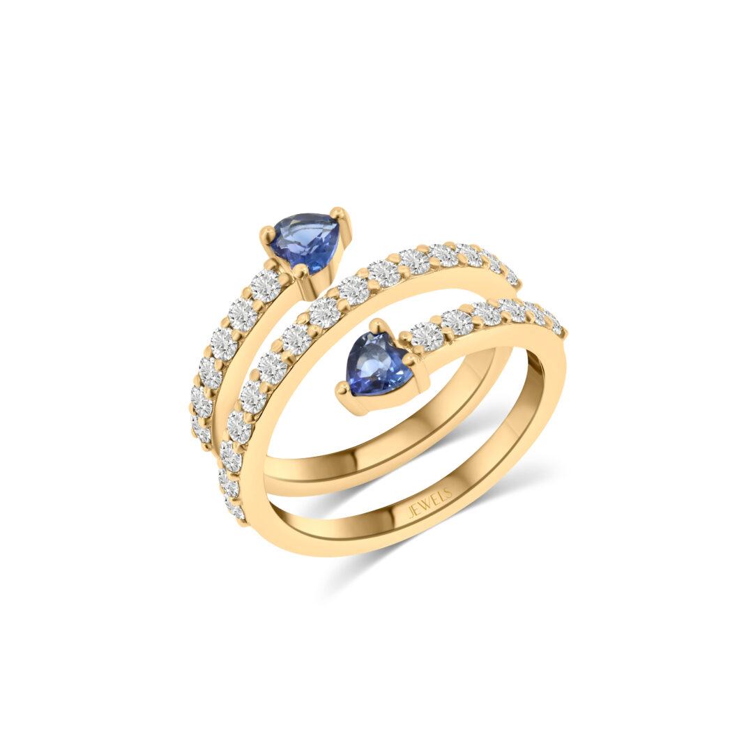 Twilight Embrace Sapphire Ring