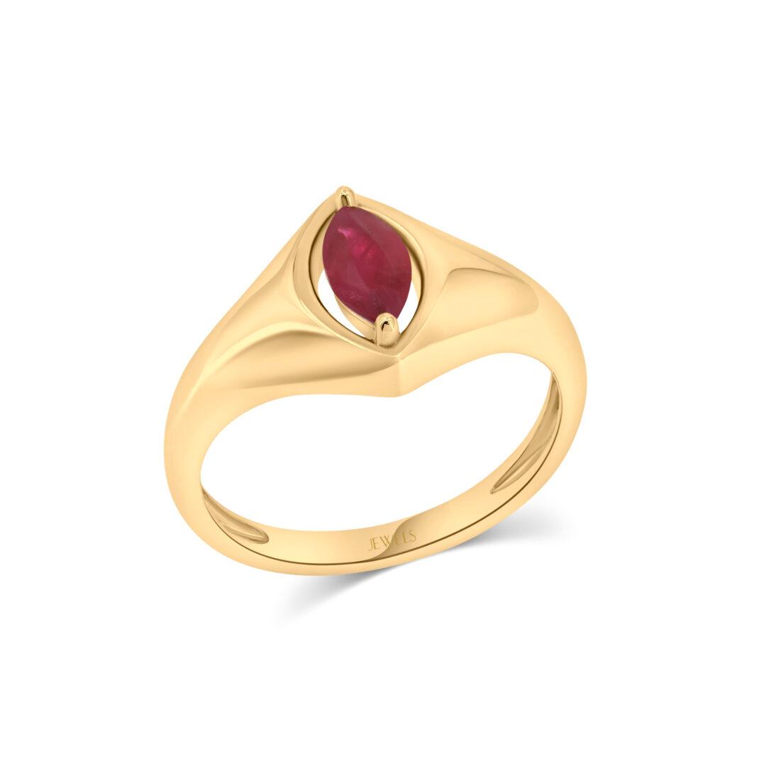 Ruby Eye Signet Ring