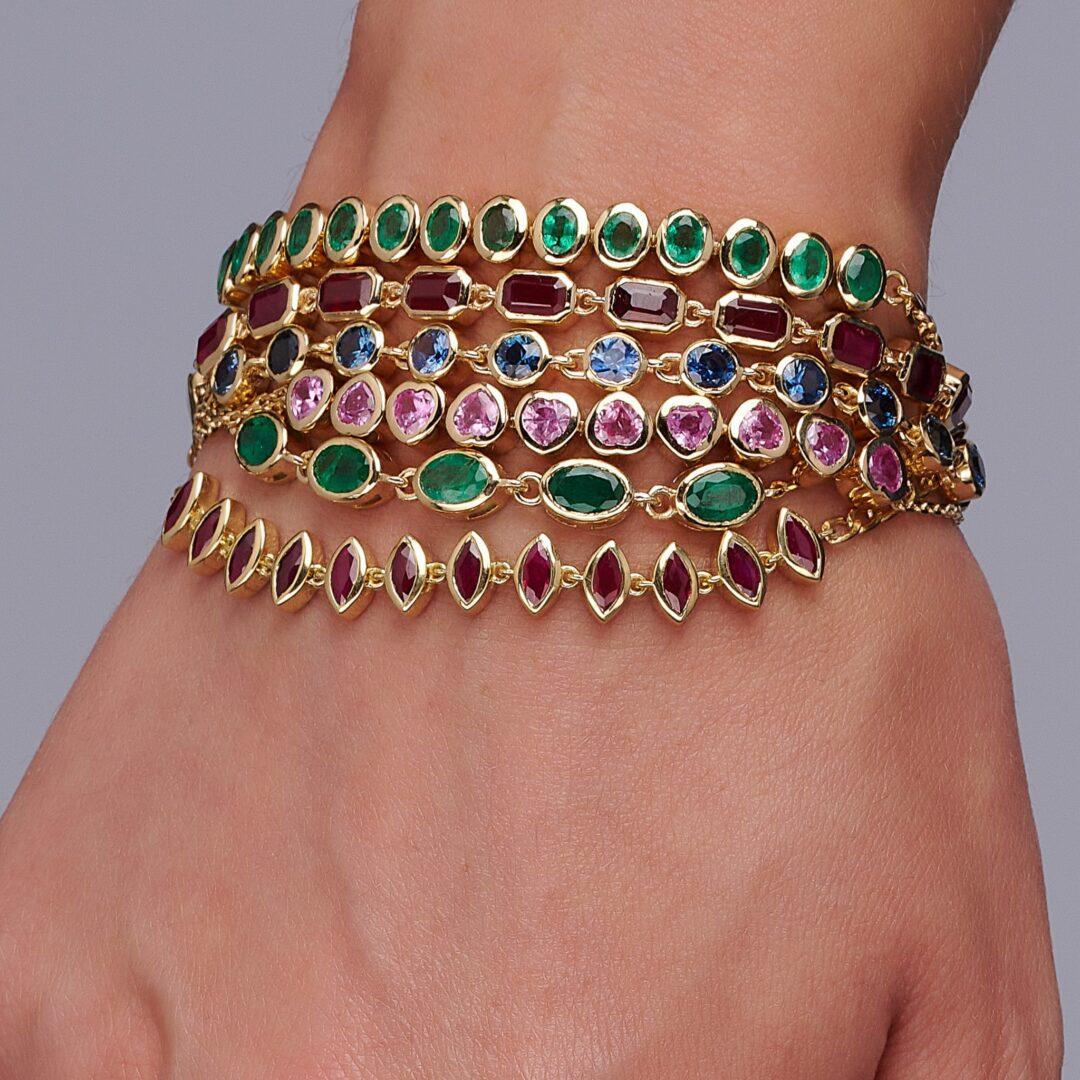 Jade Jewels Bracelet (Emerald, 18K Gold) - Image 2