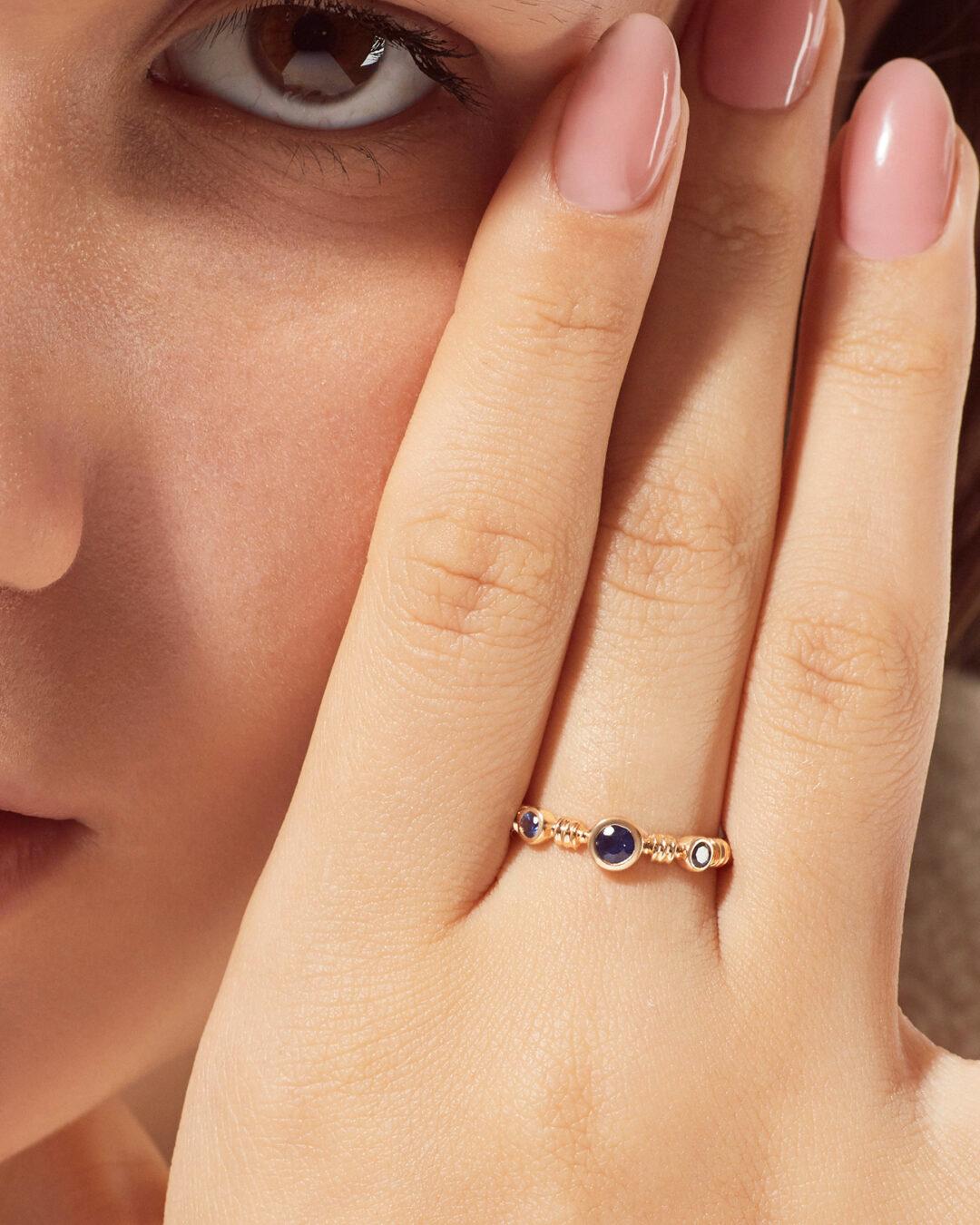 ⁦Eye Of Horus Ring (BLUE SAPPHIRE)⁩ - الصورة ⁦3⁩