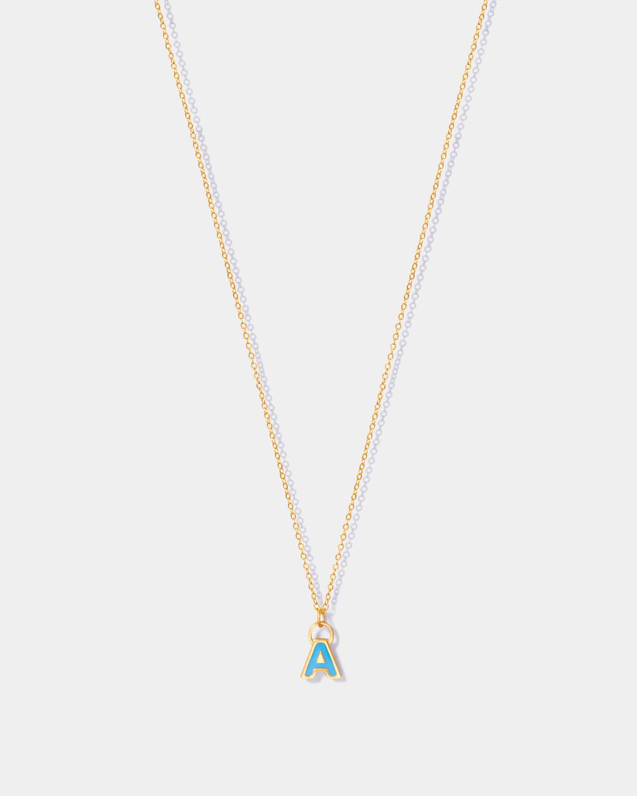 Letter A Enamel Necklace