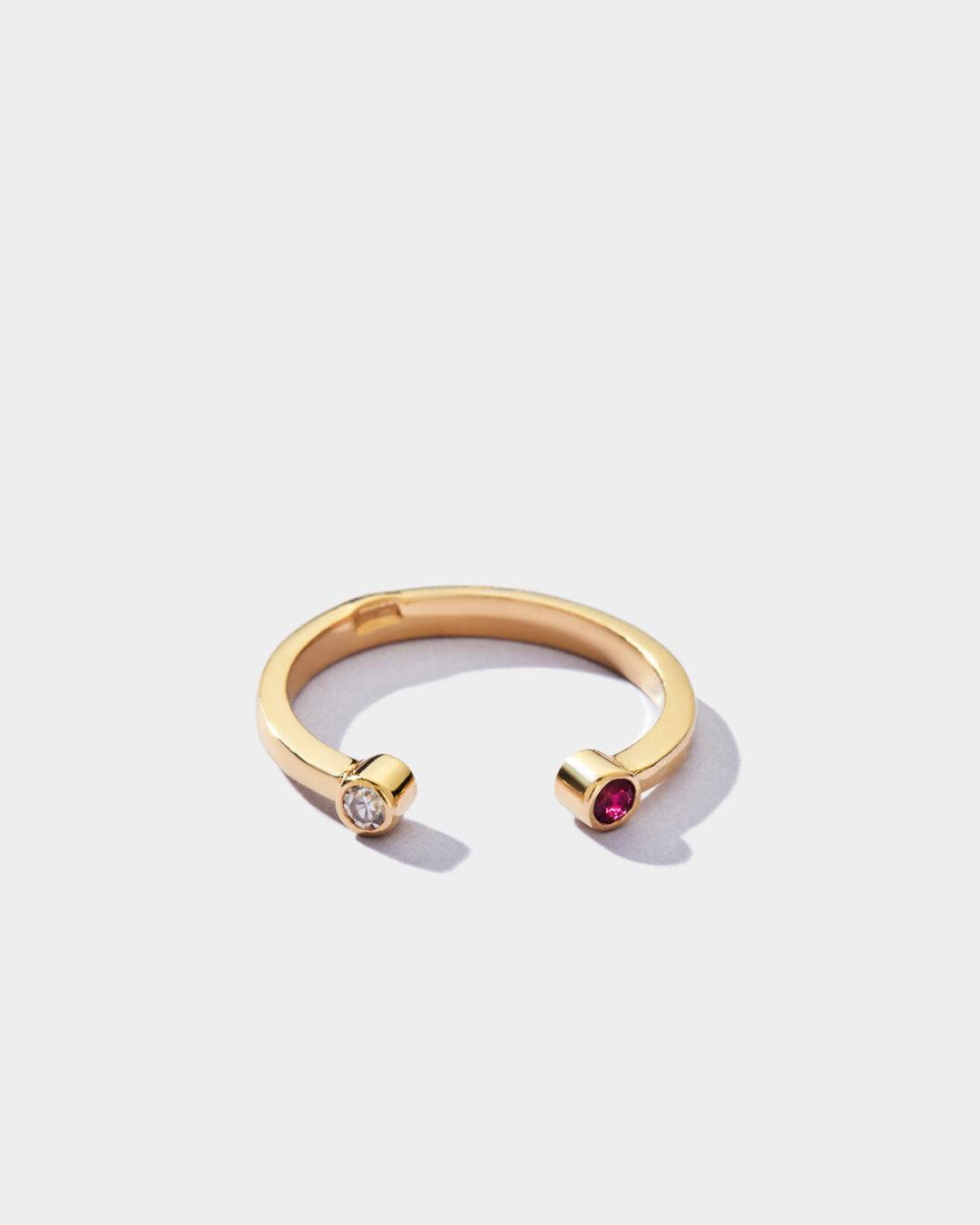 Gemini Band Ruby & Diamond