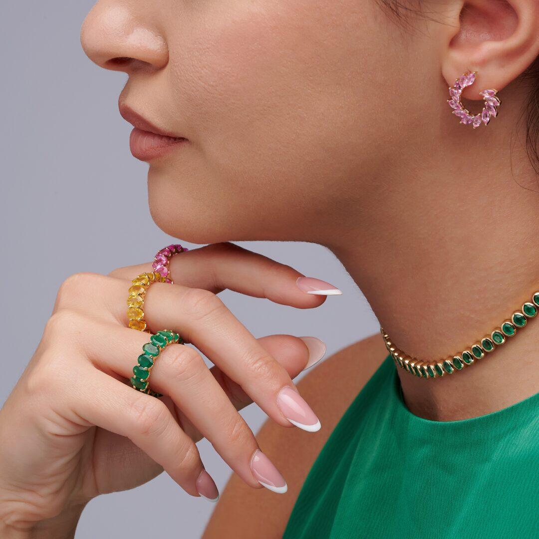 Floral Pink Earrings - Image 3
