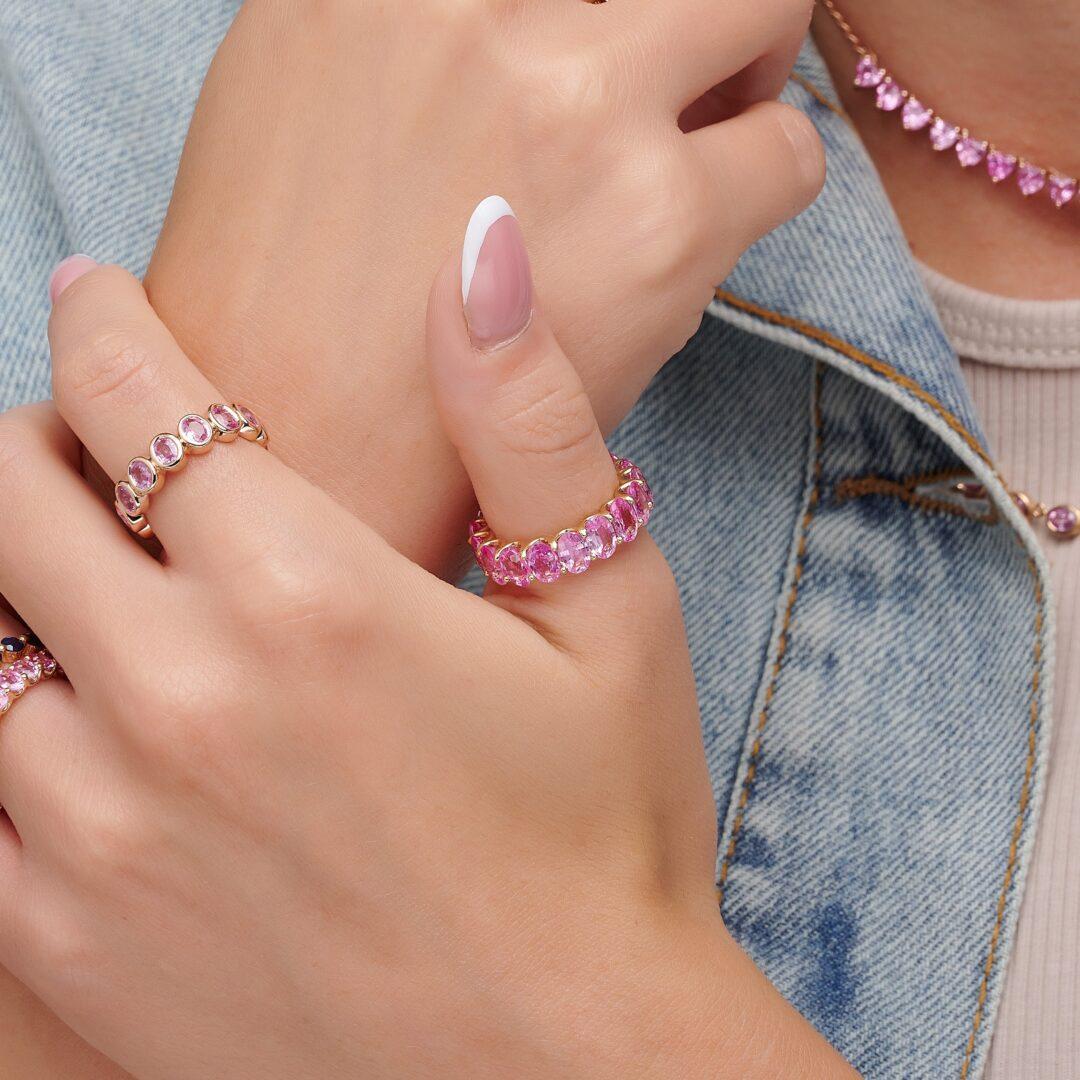 Pink Sapphire Eternity Ring - Image 3