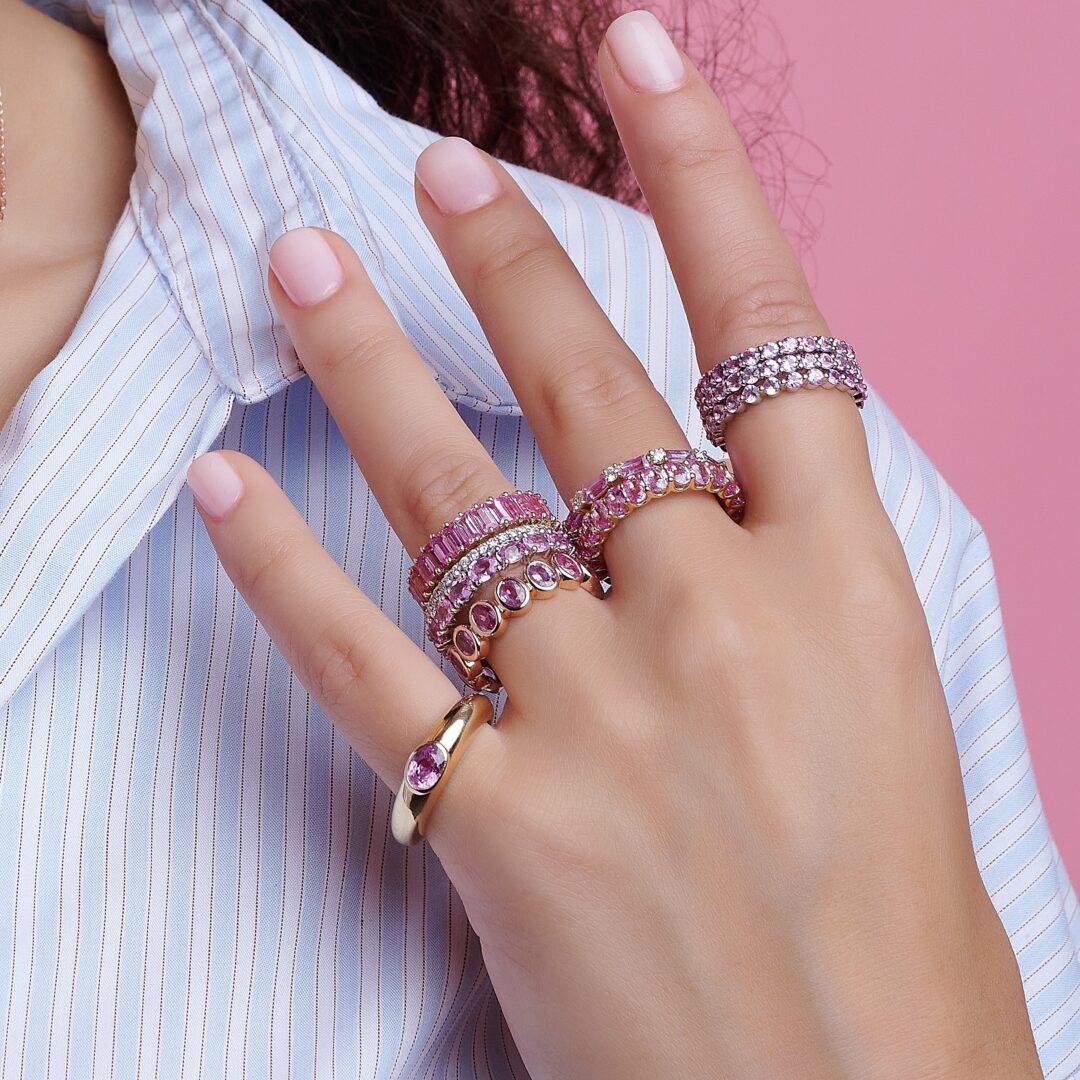 Pop of Pink Baguette Ring - Image 2
