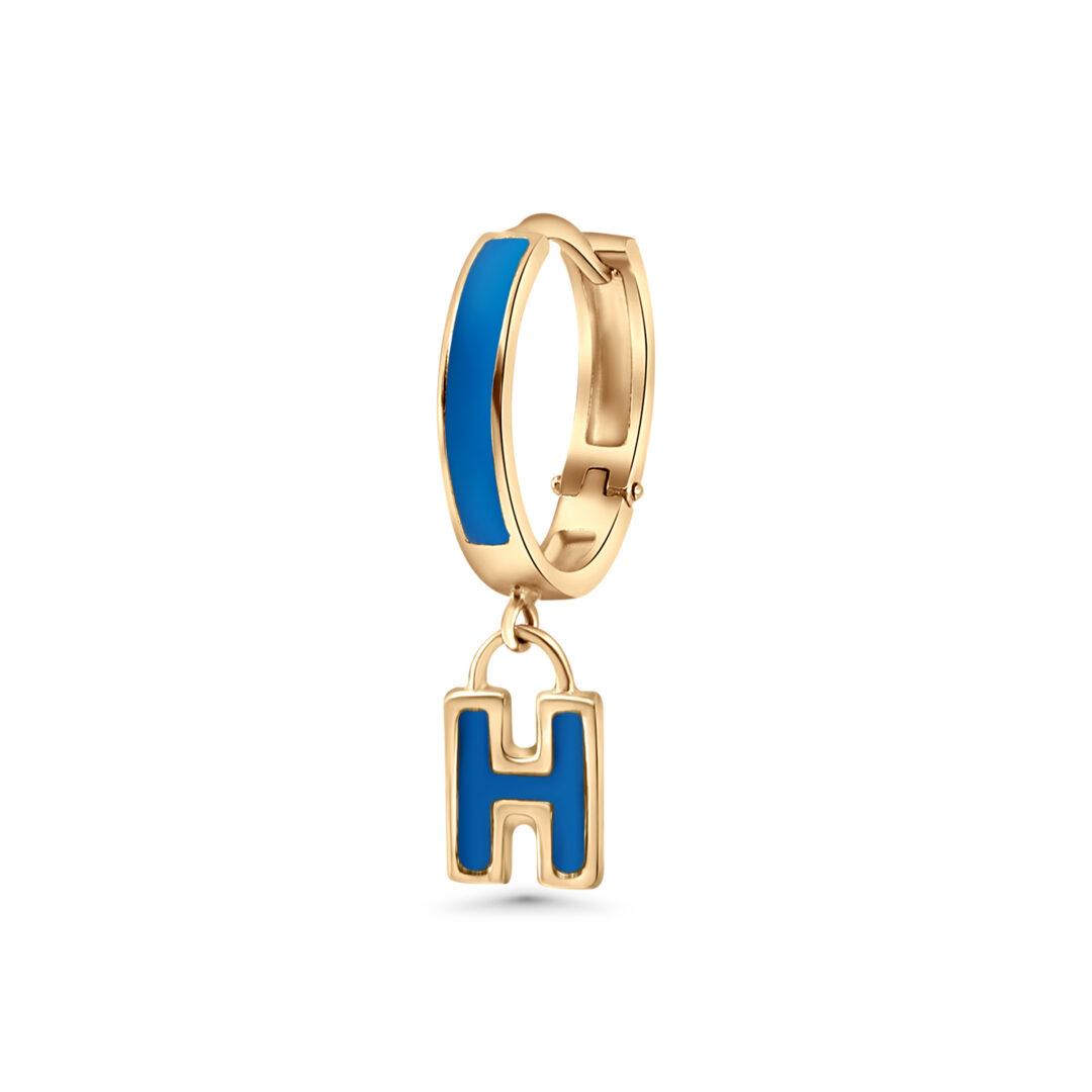 H Enamel Initial Earrings