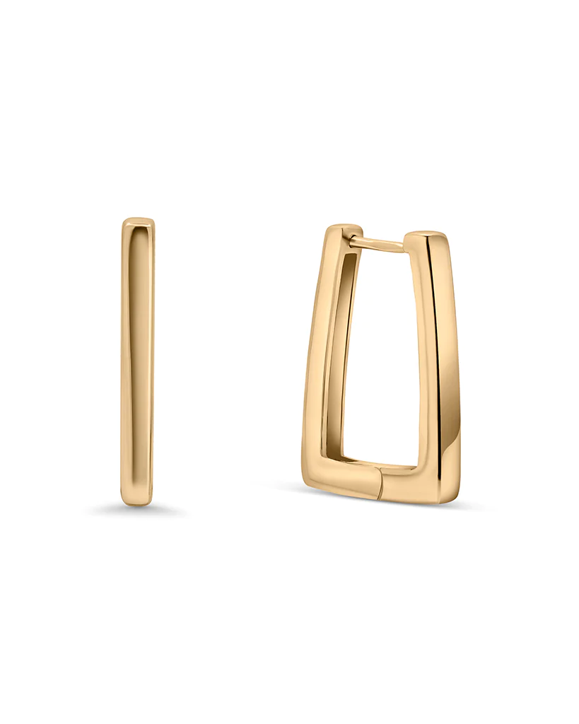 Long Square Hoops Earrings