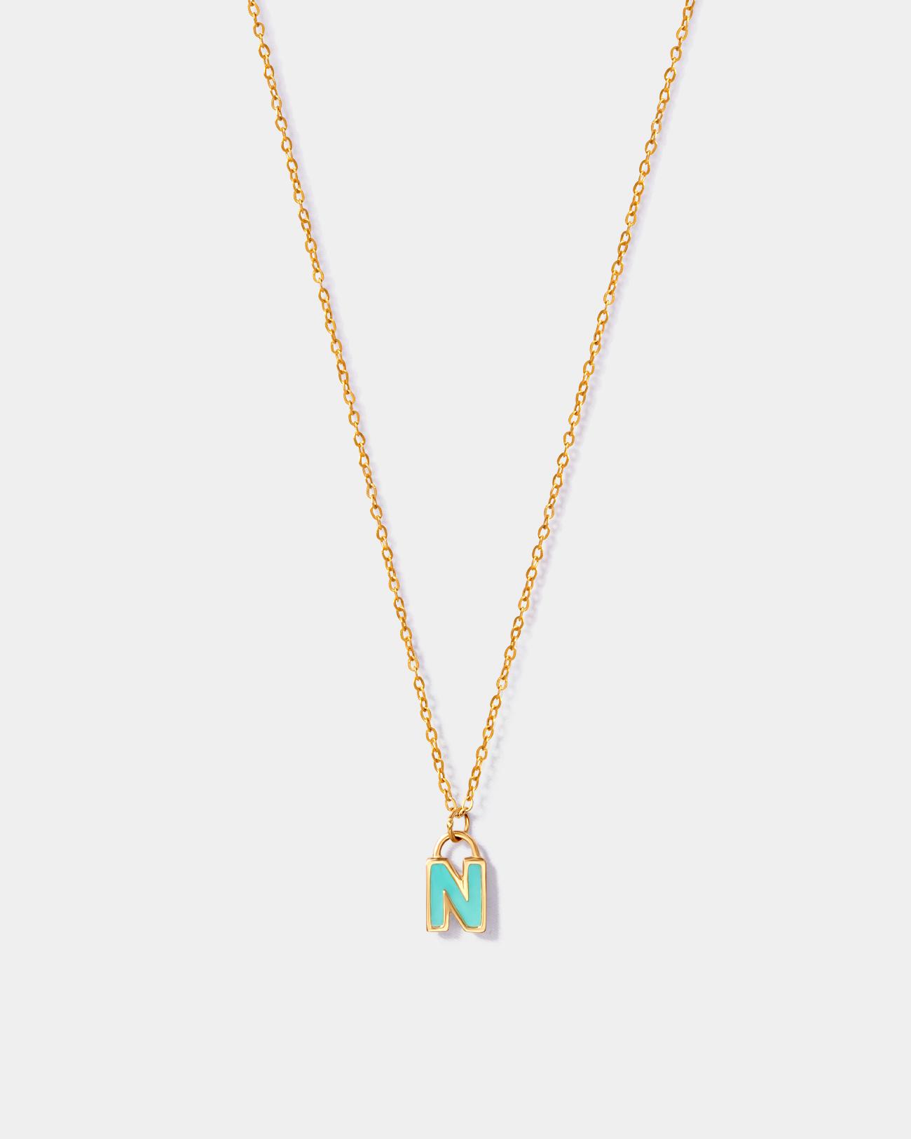 Letter N Enamel Neckalce (LYLIC)