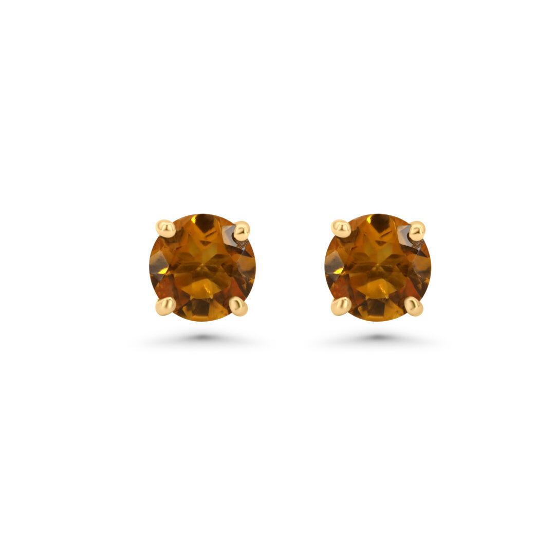 Golden Glow Citrine Stud Earrings