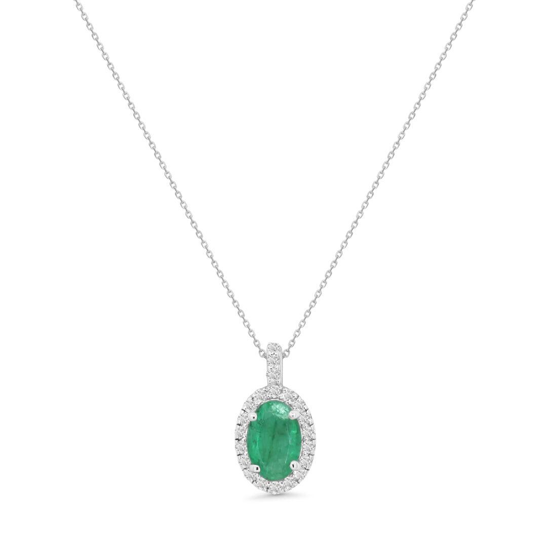 Verdant Halo Emerald Pendant