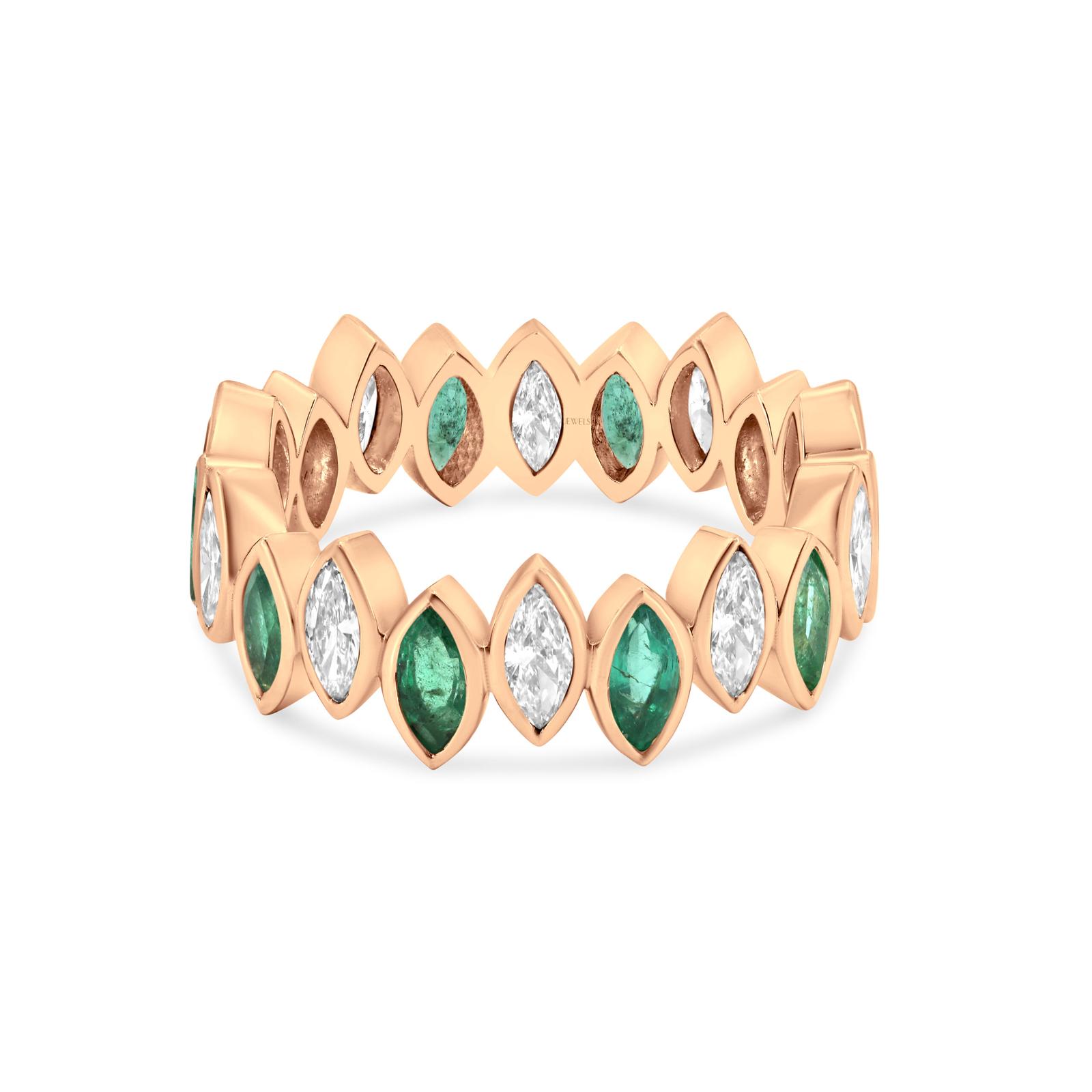 Emerald & Diamond Marquise Eternity Ring