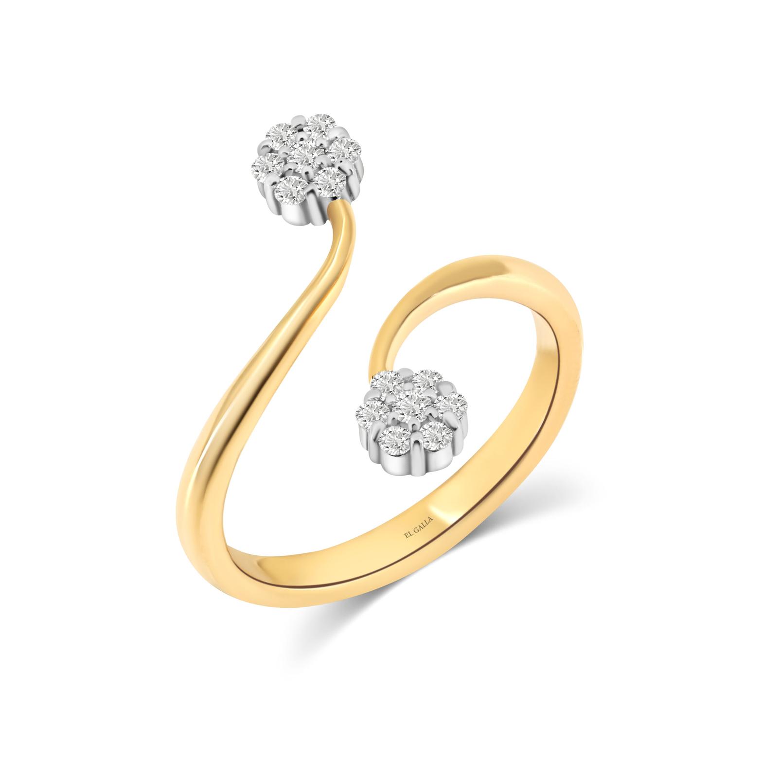 Twirling Diamond Duo Ring