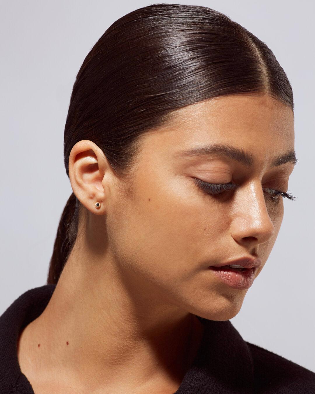 Black Diamond Stud Earrings - Image 3