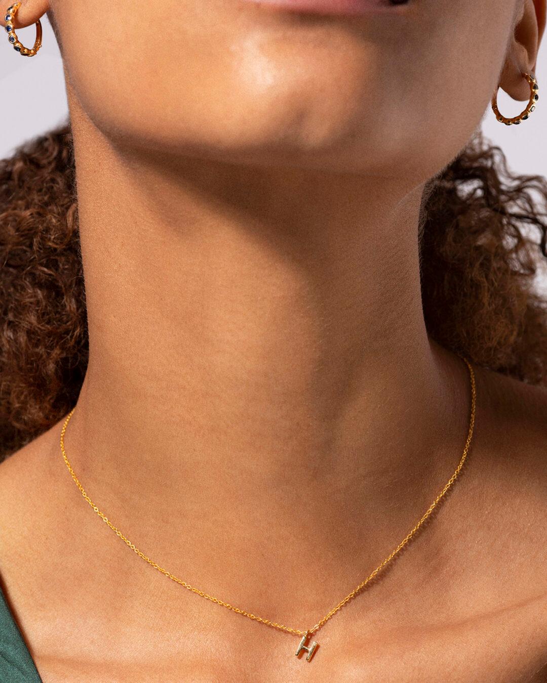 Letter H Minimal Necklace - Image 2