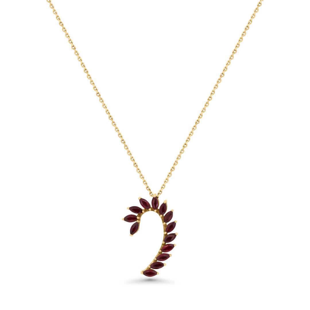 Ruby Leaf Necklace