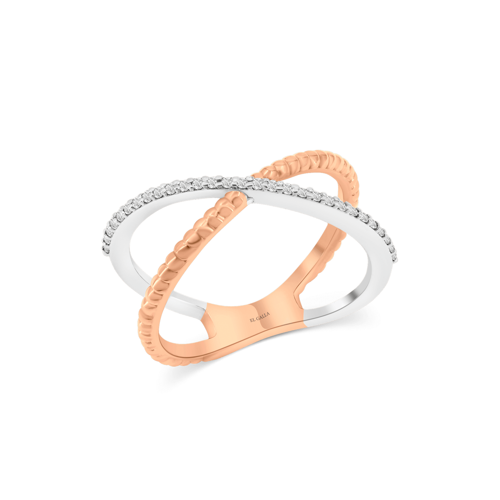Two-Tone Criss Cross Ring