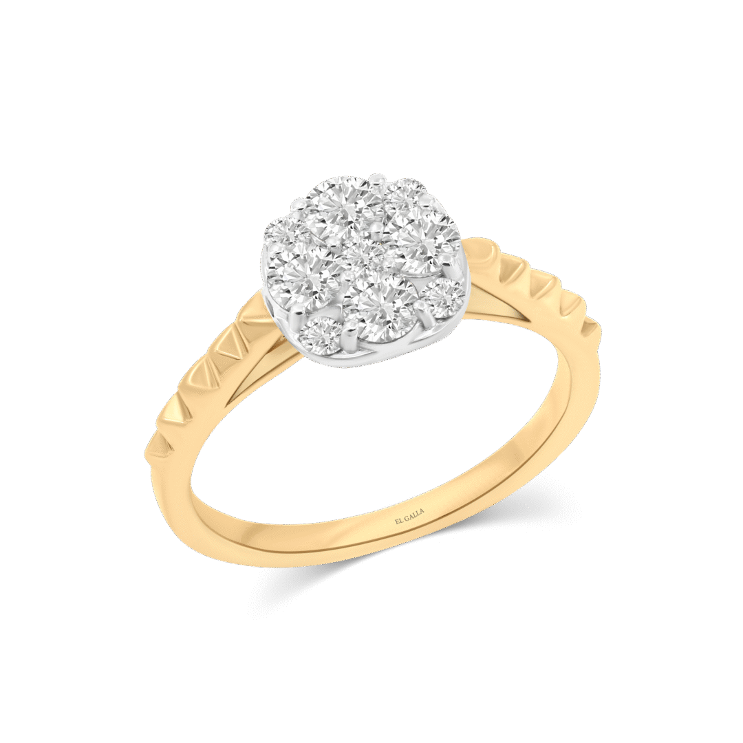 Round Diamond Studded Ring