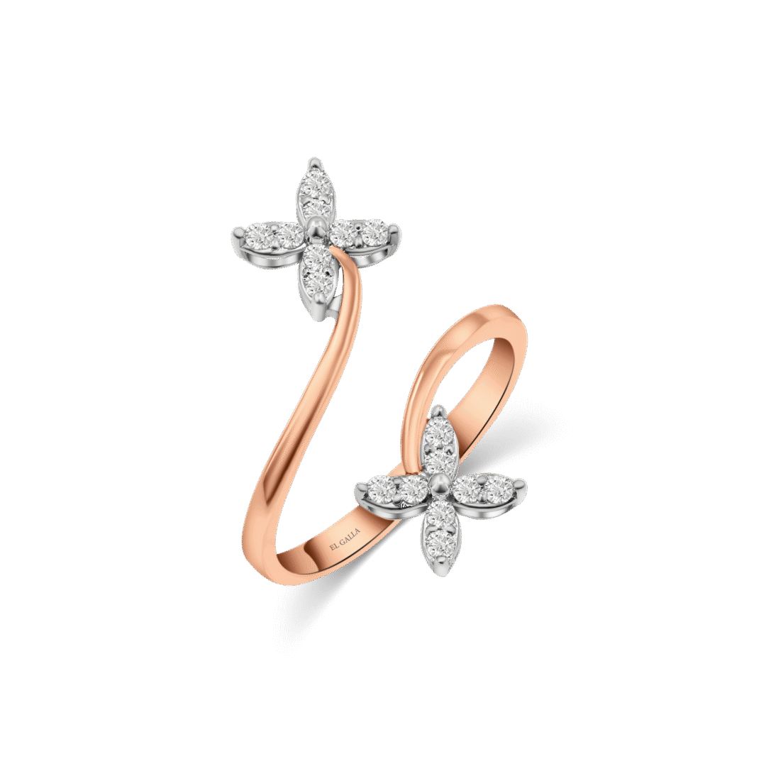 Rose Gold Butterfly Embrace Ring