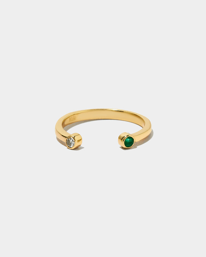 Gemini Band Emerald & Diamond