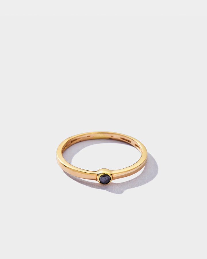 Minimal Midnight Sparkle with Black Diamond Ring