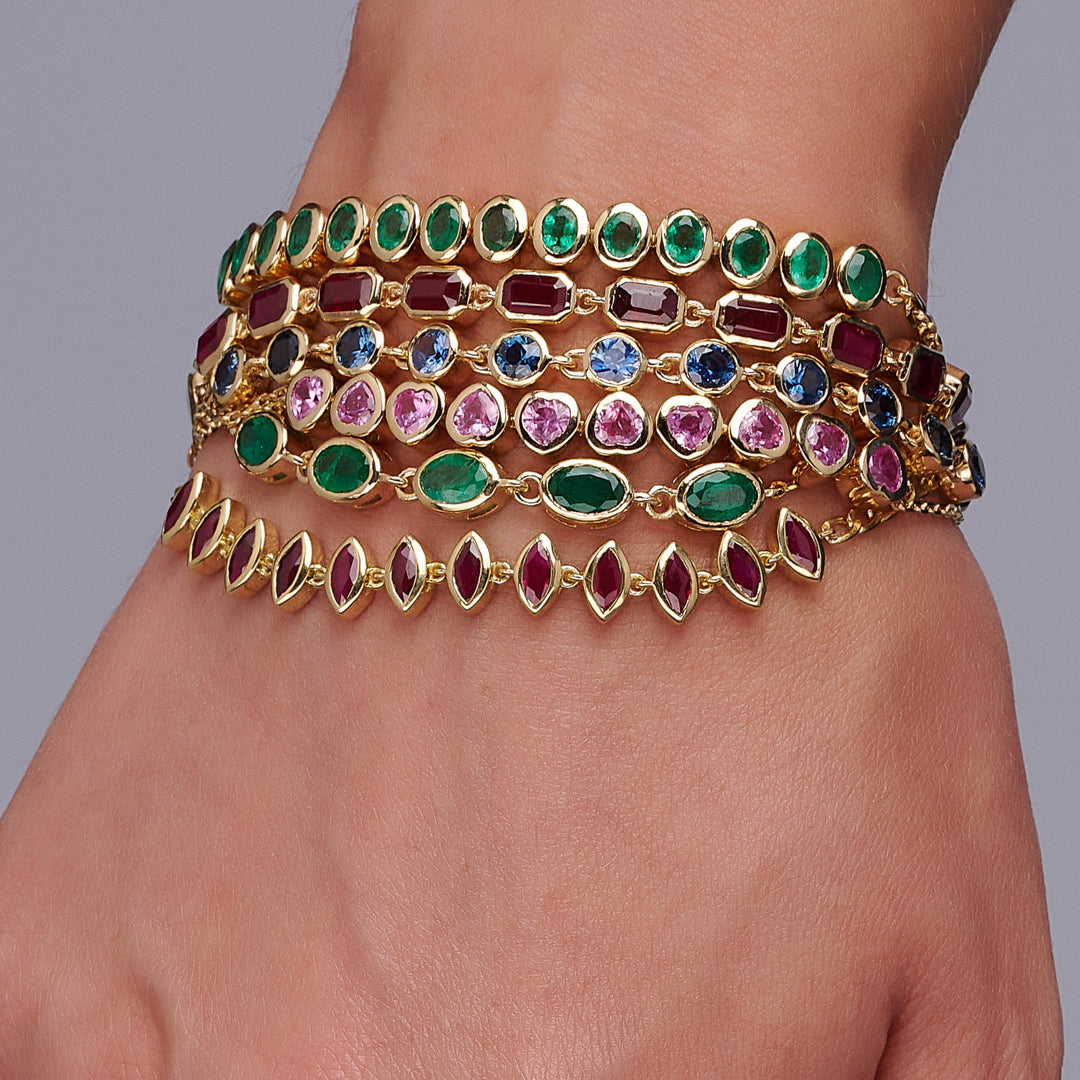 Jade Jewels Bracelet (Emerald, 18K Gold)