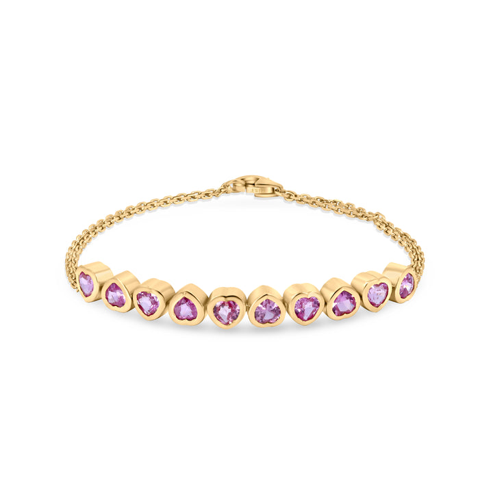 Blushing Chain Bracelet (Sapphire, 18K Gold)