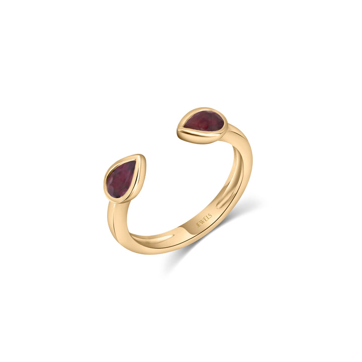 Ruby Droplet Open Ring