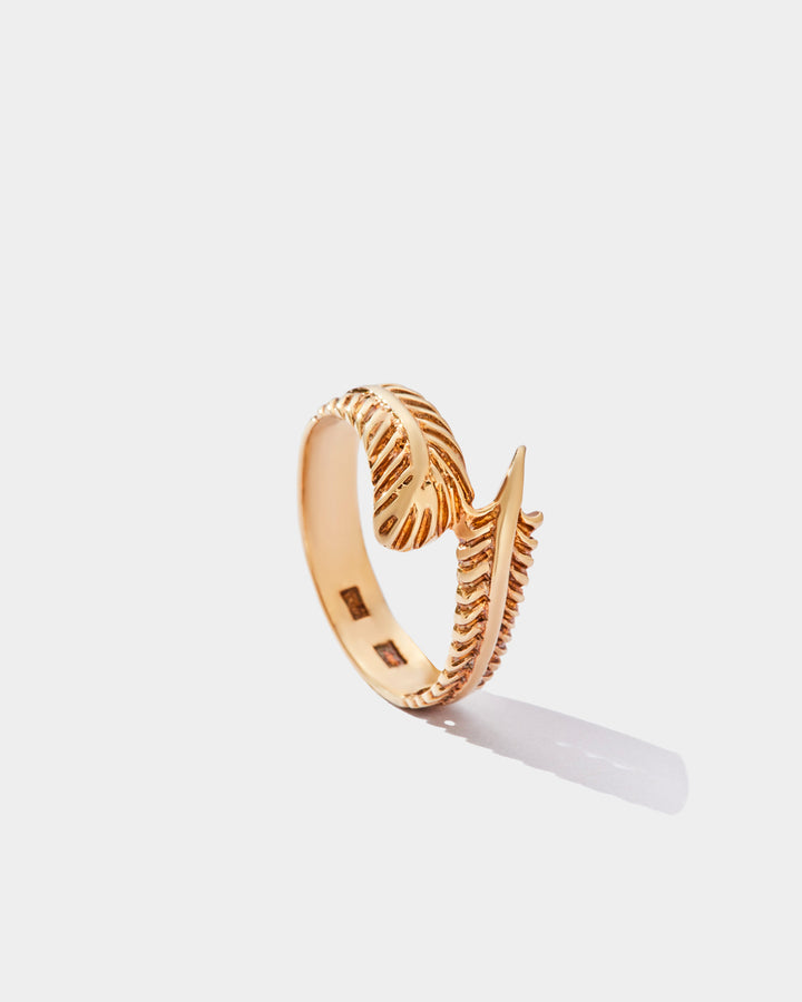 Golden Feather Ring