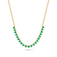 Heart Shapes Emerald Necklace