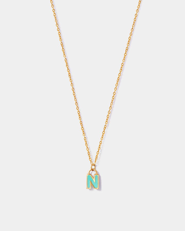 Letter N Enamel Neckalce (LYLIC)