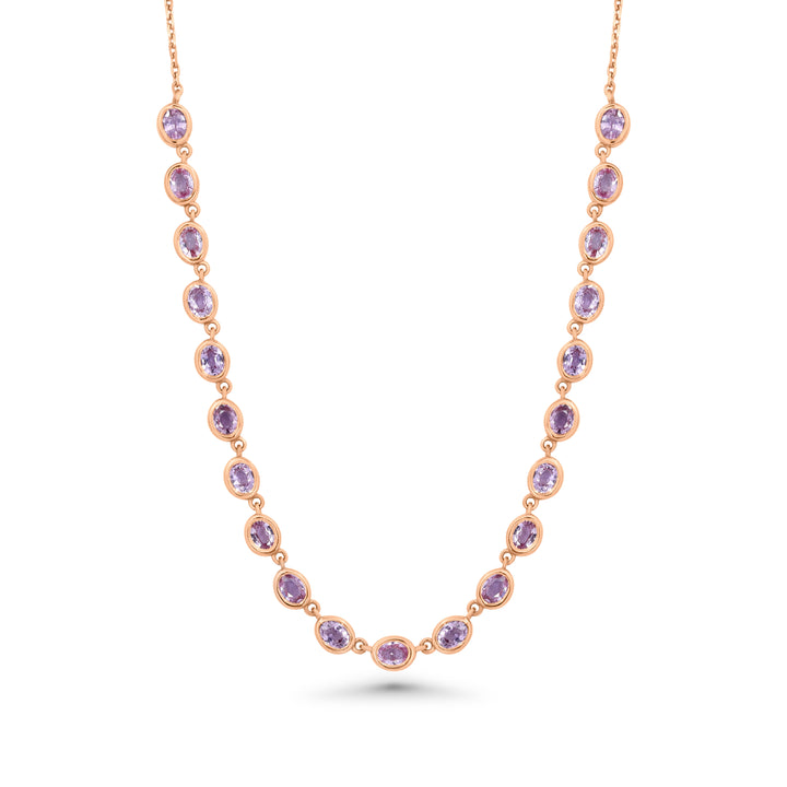 Pink Sapphire Ovals Necklace