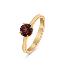 Regal Garnet Solitaire Ring