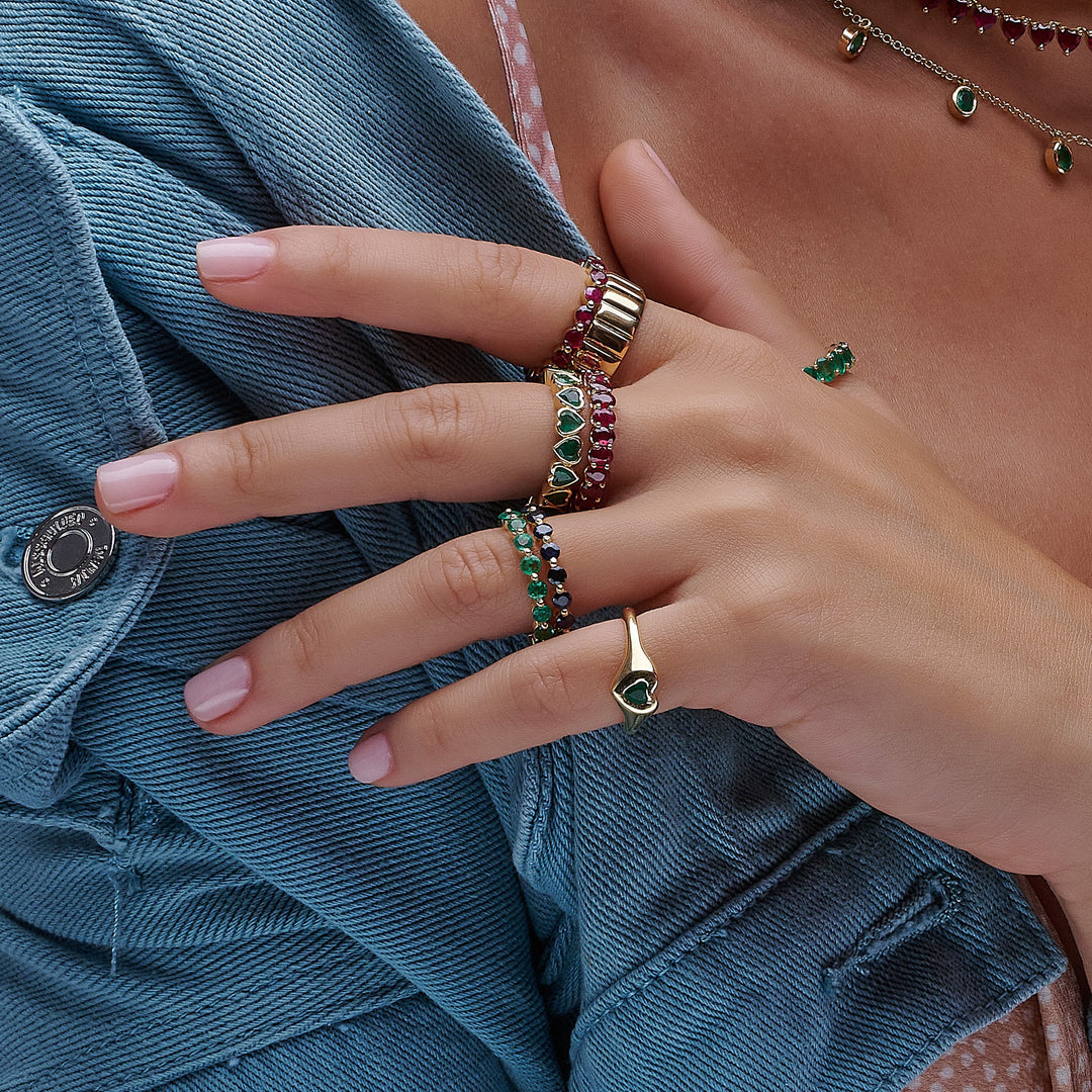 Celestial Single Prong Sapphire Eternity Ring