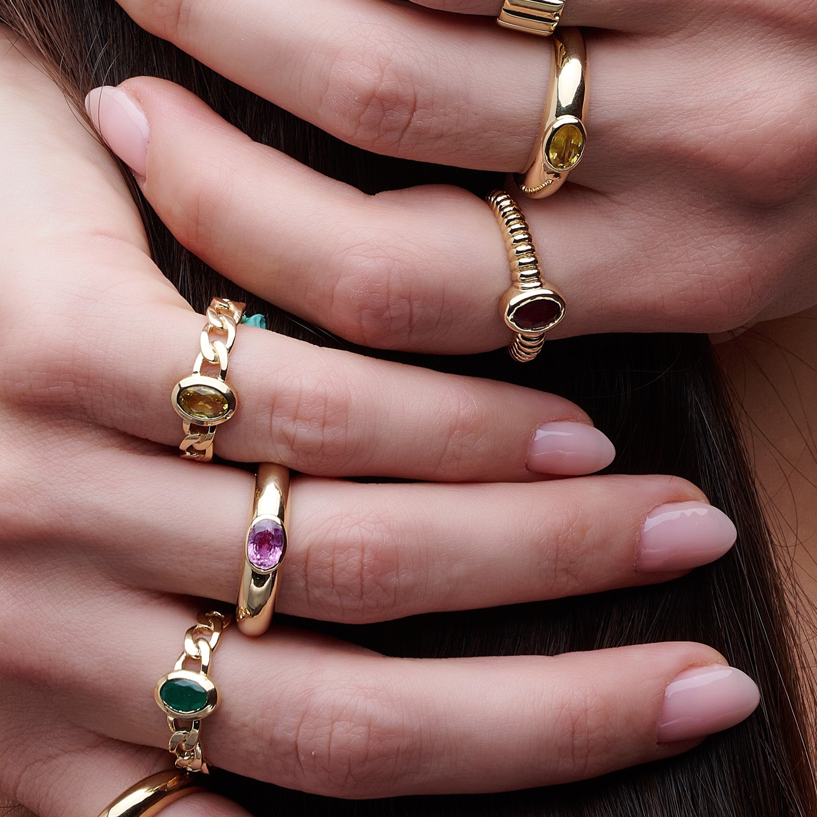 gold ring collection by elgalla jewelry