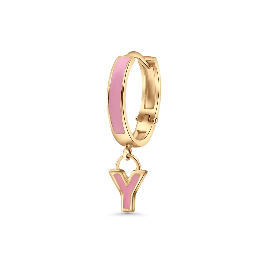 “Y" Enamel Initial Earrings