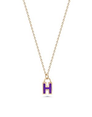 Letter “H” Electric Purple Necklace