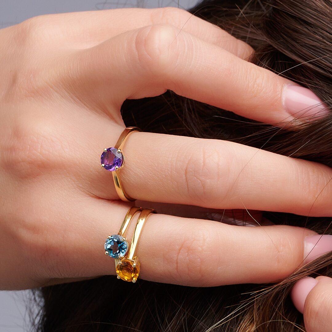 Golden Glow Citrine Solitaire Ring - Image 2