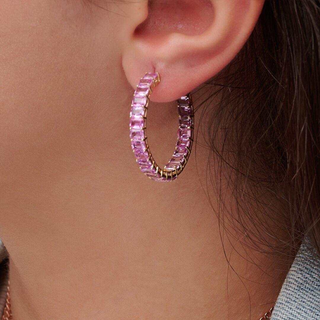 Pink Serenity Hoop Earrings - Image 3