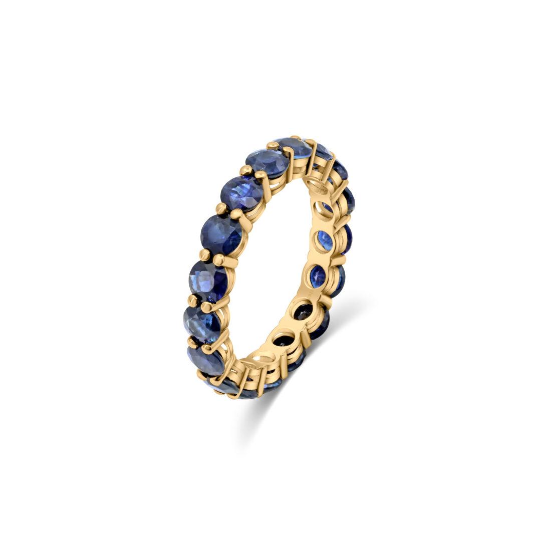 Midnight sapphire eternity ring