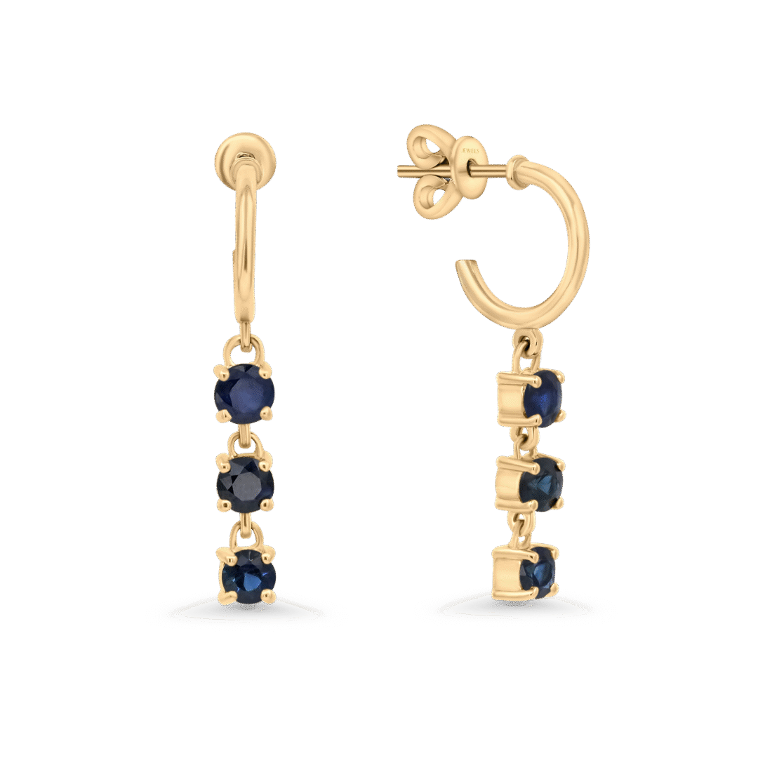 Subtle Glamour Triolet Sapphire Earring