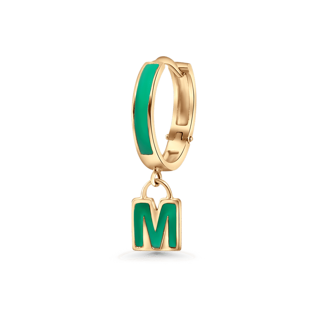 “M” Enamel Earrings
