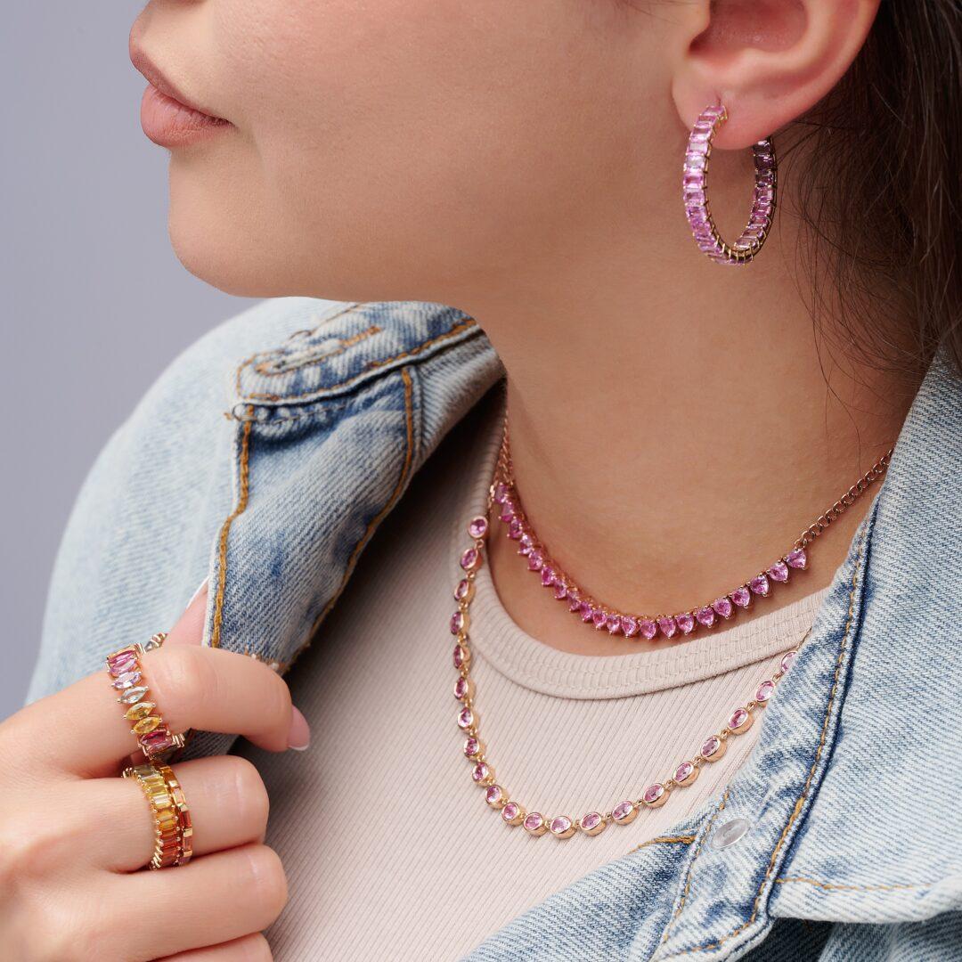Pink Serenity Hoop Earrings - Image 2