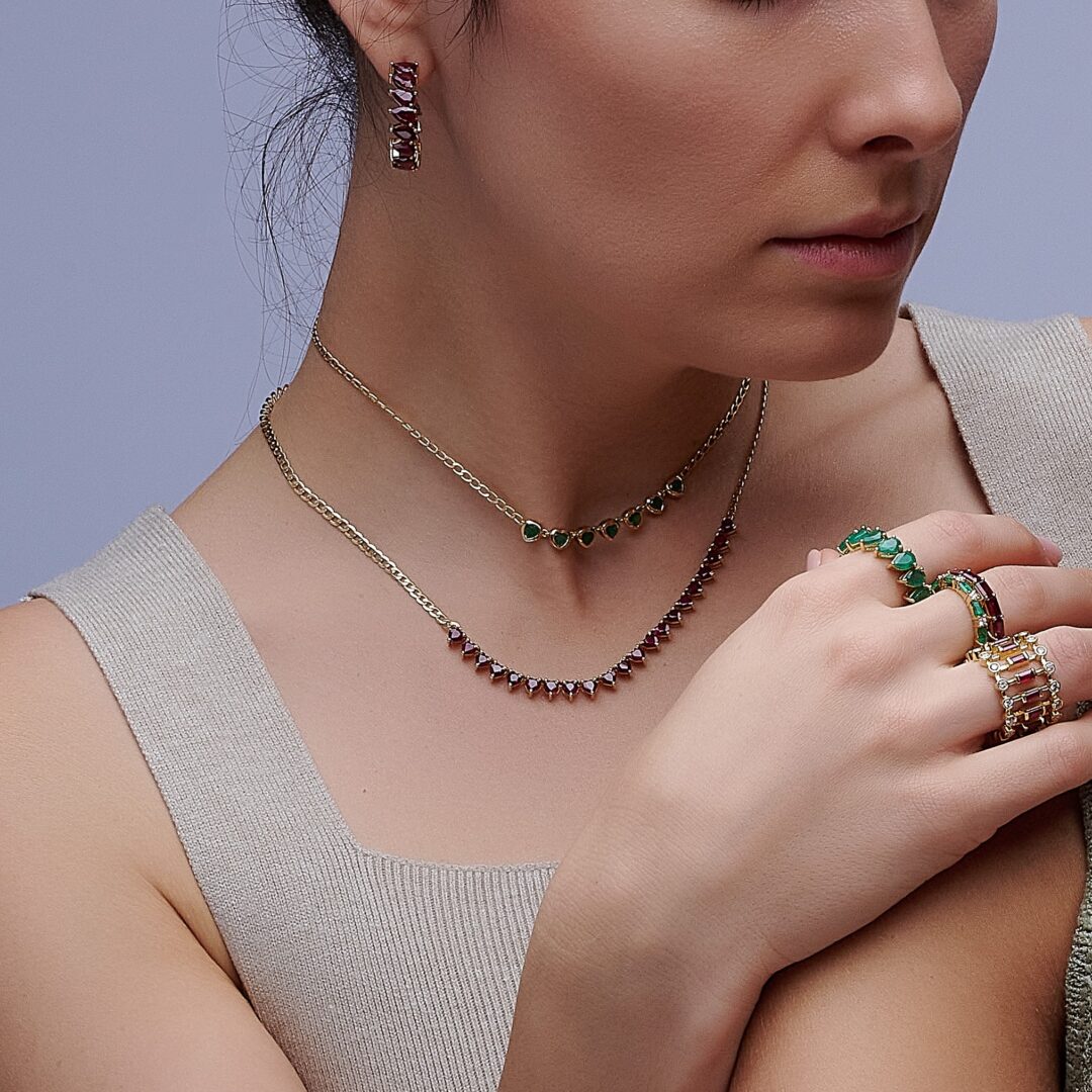Ruby Heartbeat Charm Necklace - Jewels By Galla