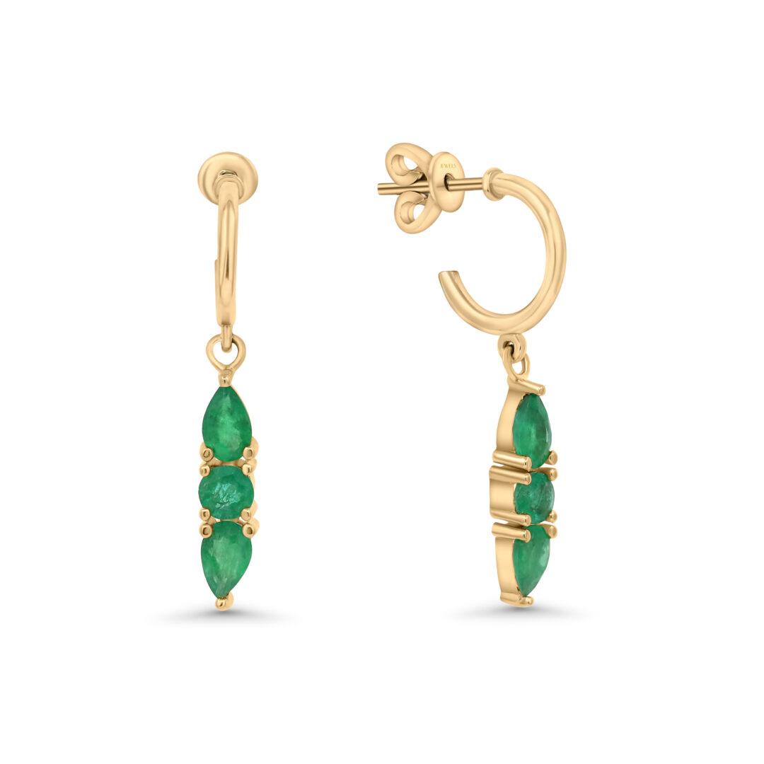 Enchanting Emerald Trio Earring