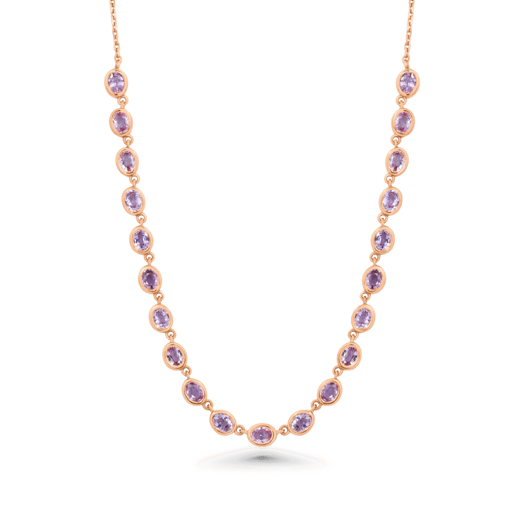Pink Sapphire Ovals Necklace