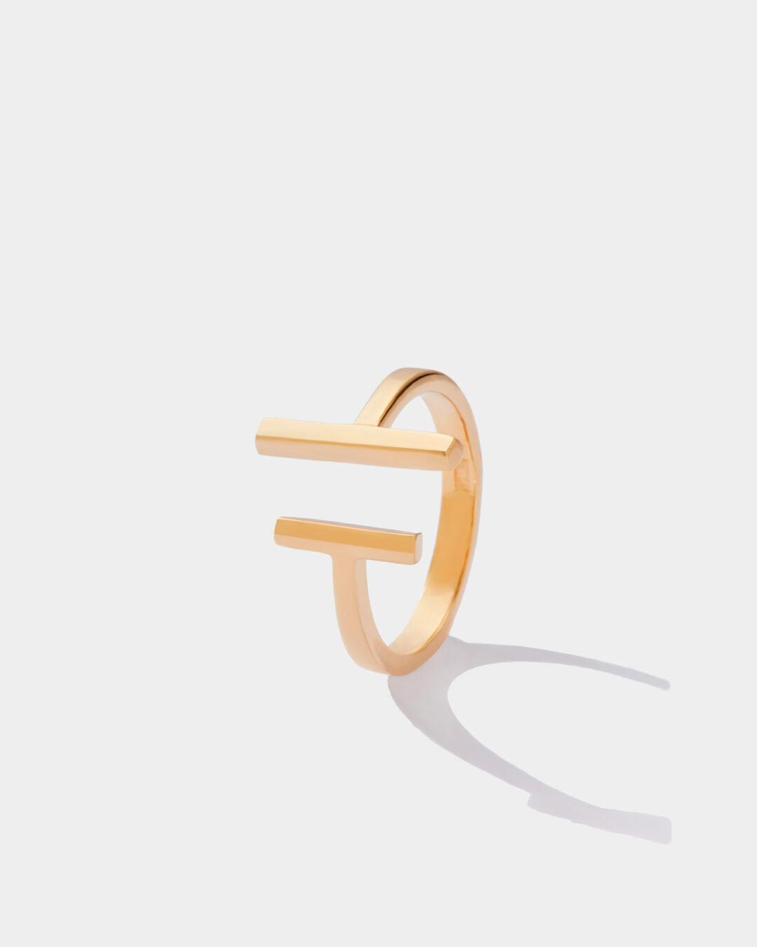 Golden Bar Open Ring - Image 2