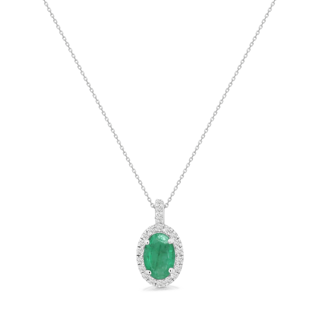 Verdant Halo Emerald Pendant