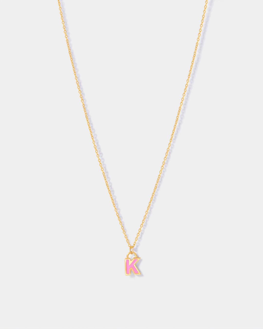 ⁦Letter K Enamel Necklace⁩ - الصورة ⁦2⁩