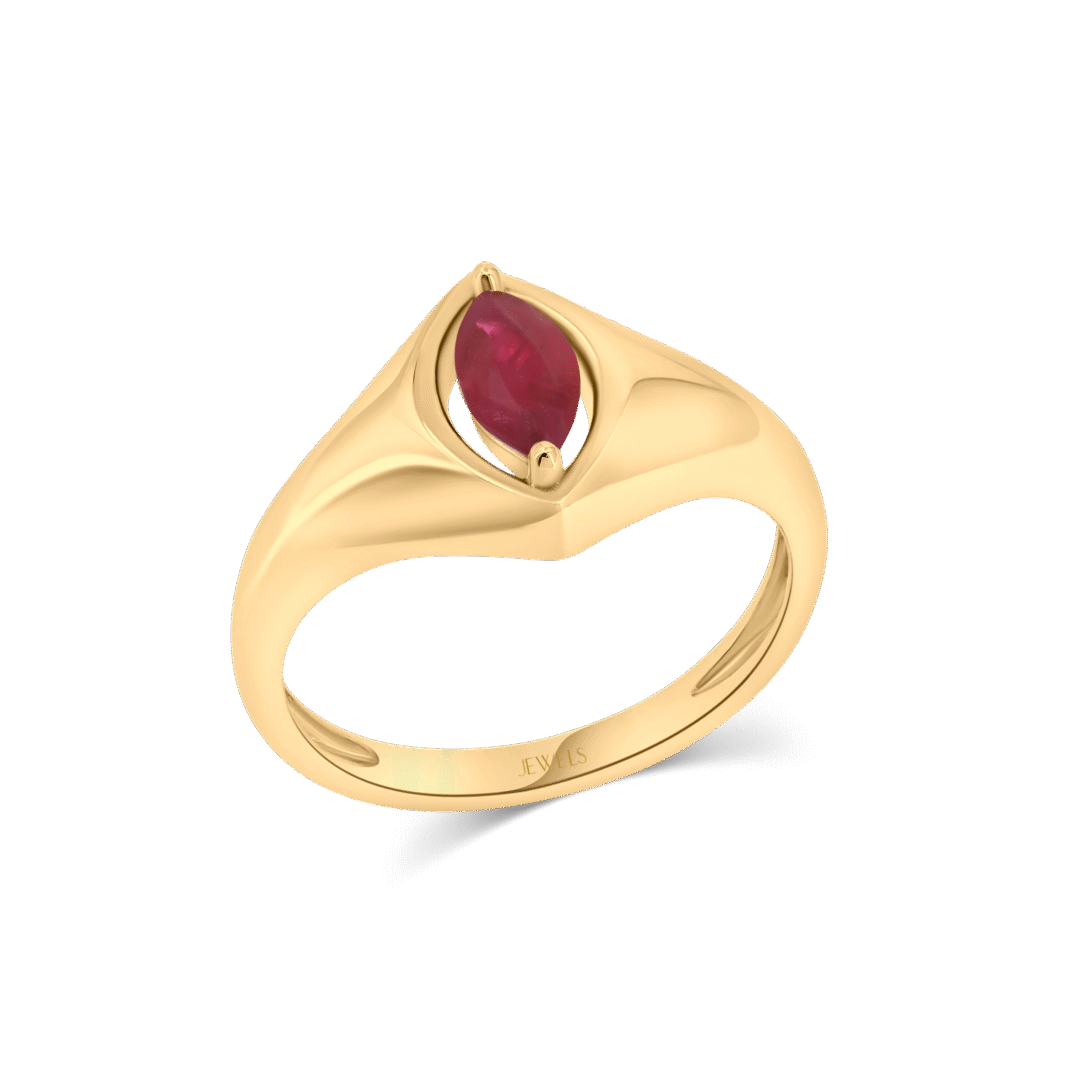 Ruby Eye Signet Ring
